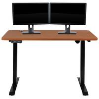 Alamont Home - Tanner Rectangle Modern Engineered Wood Home Office Desk - Mahogany - Front_Zoom