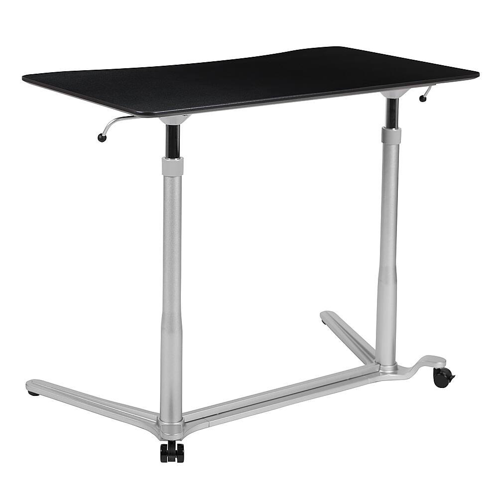 Front. Alamont Home - Merritt Rectangle Contemporary Laminate Sit and Stand Desk - Black.