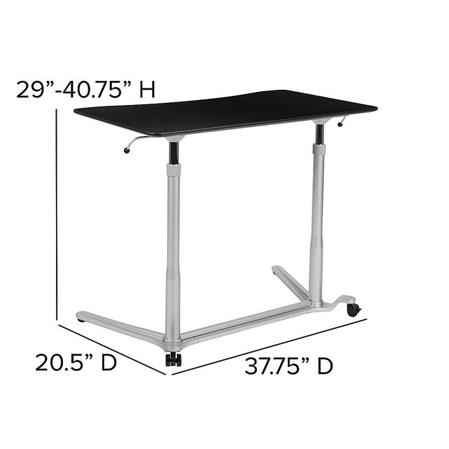 Flash Furniture - Merritt Rectangle Contemporary Laminate  Sit and Stand Desk - Black_3