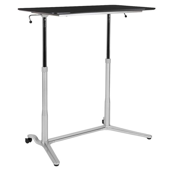 Flash Furniture - Merritt Rectangle Contemporary Laminate  Sit and Stand Desk - Black_4