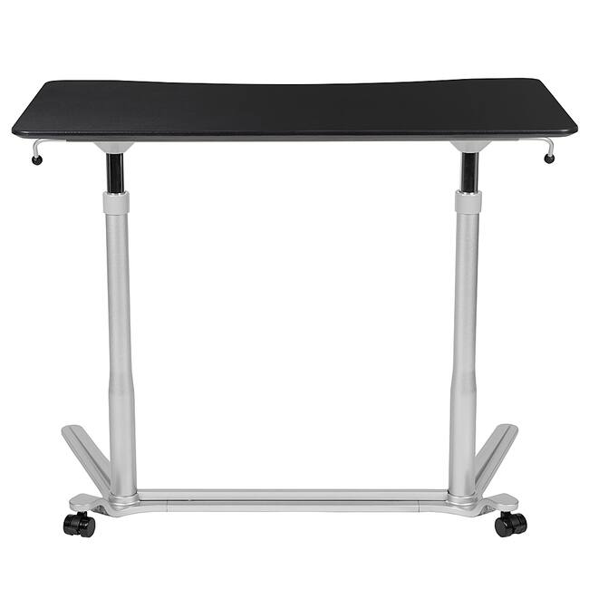 Flash Furniture - Merritt Rectangle Contemporary Laminate  Sit and Stand Desk - Black_1