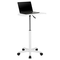 Flash Furniture - Eve Half-Round Contemporary Laminate  Laptop Desk - White - Front_Zoom