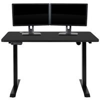 Alamont Home - Tanner Rectangle Modern Engineered Wood Height-Adjustable Standing Desk - Black - Front_Zoom