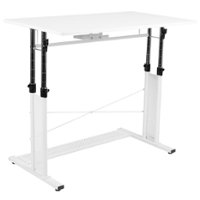 Alamont Home - Fairway Rectangle Modern Laminate  Sit and Stand Desk - White - Front_Zoom