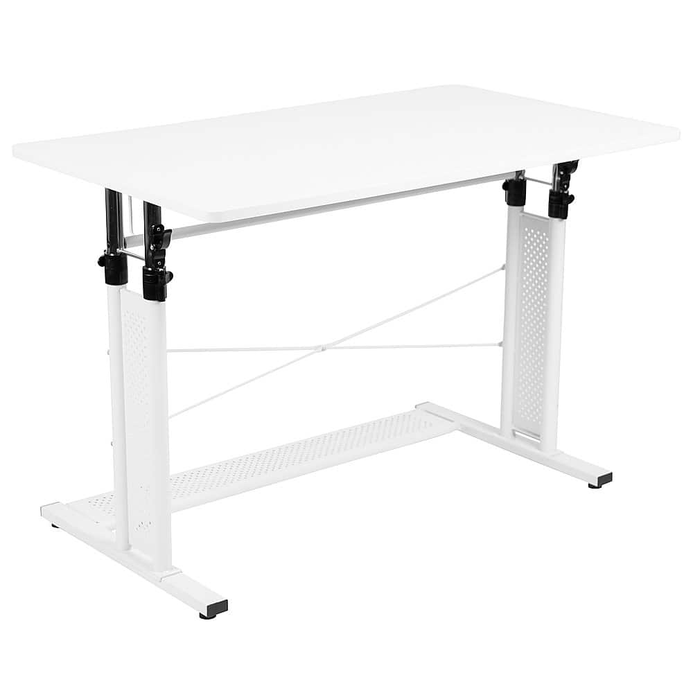Alt View 15. Alamont Home - Fairway Rectangle Modern Laminate Sit and Stand Desk - White.