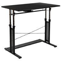 Alamont Home - Fairway Rectangle Modern Laminate  Home Office Desk - Black - Front_Zoom