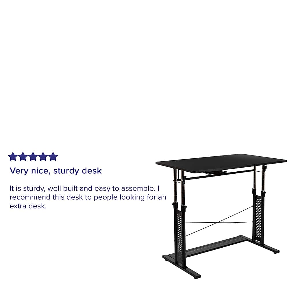 Alt View 38. Alamont Home - Fairway Rectangle Modern Laminate Home Office Desk - Black.