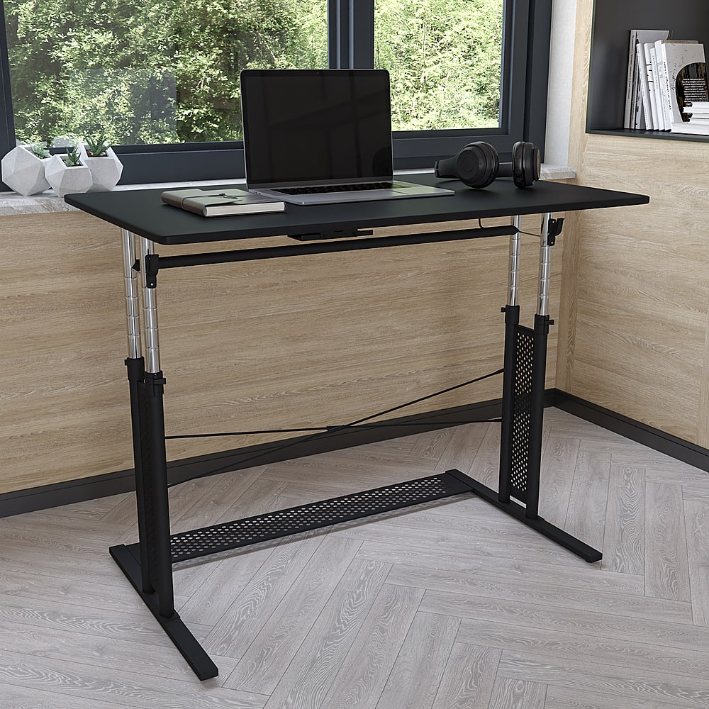 Alt View 12. Alamont Home - Fairway Rectangle Modern Laminate Home Office Desk - Black.