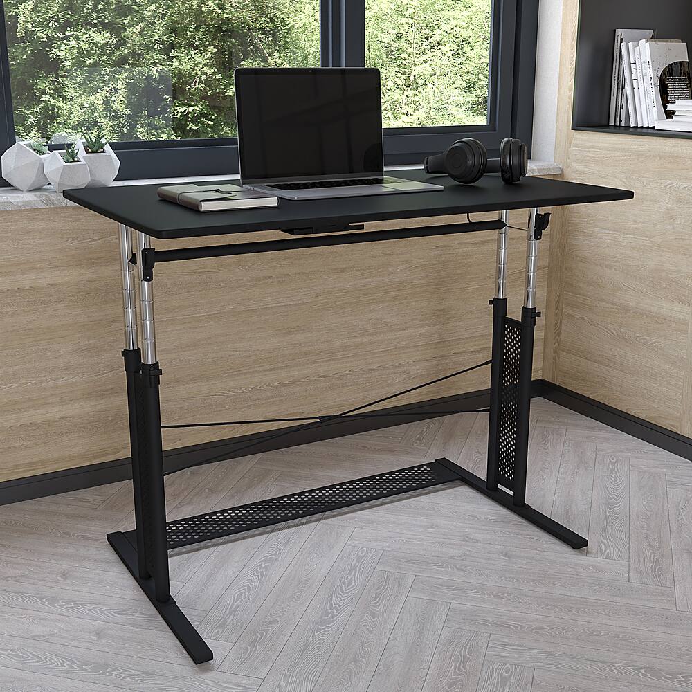 Alt View 12. Alamont Home - Fairway Rectangle Modern Laminate  Home Office Desk - Black.
