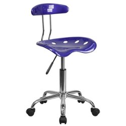 Flash Furniture - Elliott Contemporary Plastic Swivel Office Chair - Deep Blue - Front_Zoom