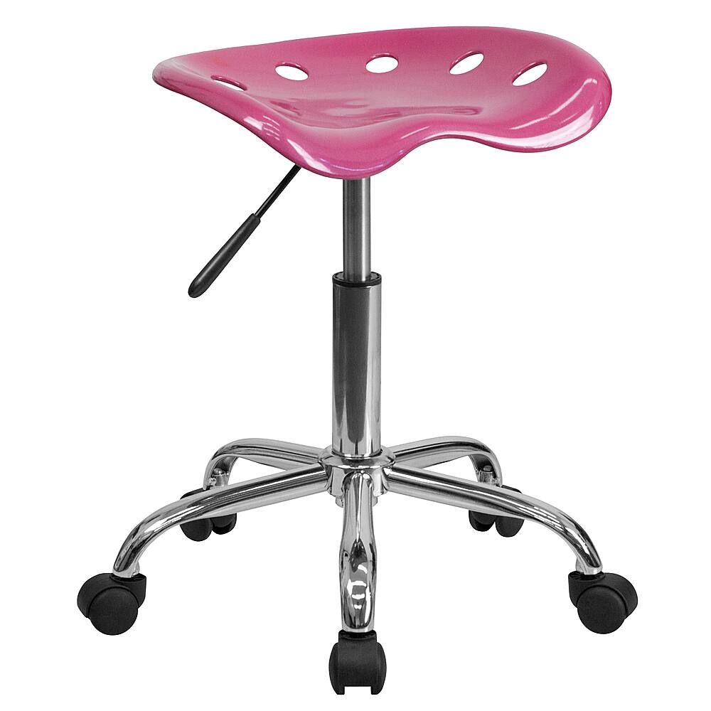 Front. Alamont Home - Contemporary Plastic Stool - Pink.