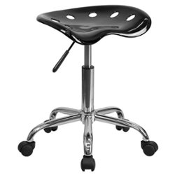 Flash Furniture - Taylor Contemporary Plastic Stool - Black - Front_Zoom