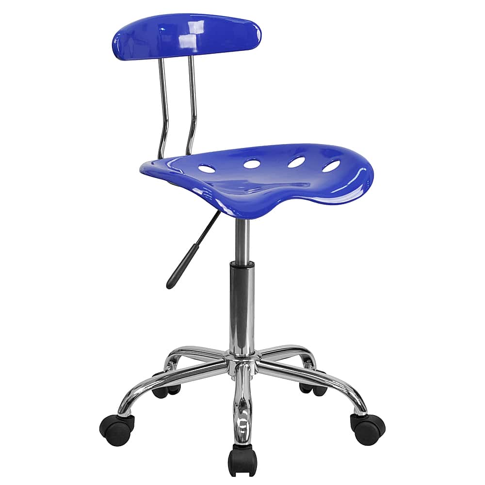 Front. Alamont Home - Elliott Contemporary Plastic Swivel Office Chair - Nautical Blue.