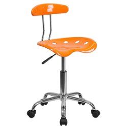 Flash Furniture - Elliott Contemporary Plastic Swivel Office Chair - Orange - Front_Zoom
