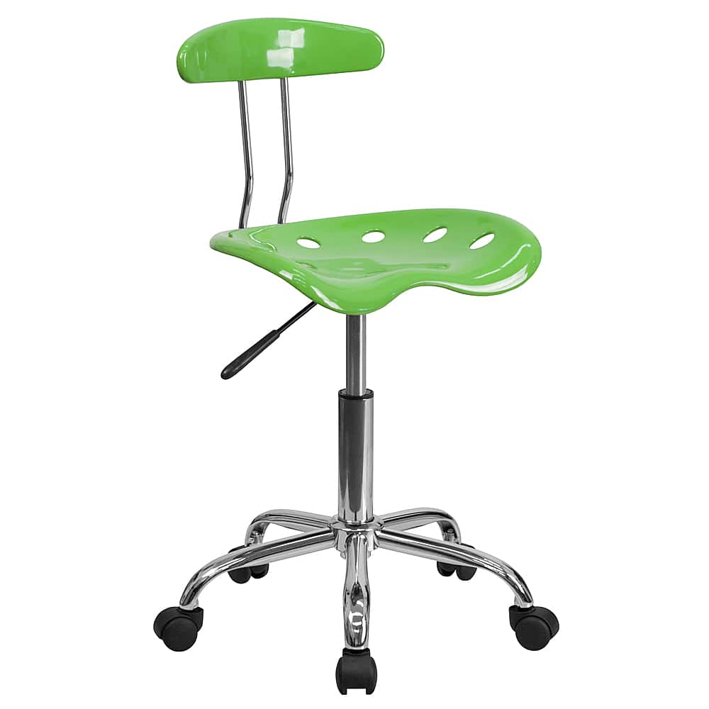 Front. Alamont Home - Elliott Contemporary Plastic Swivel Office Chair - Spicy Lime.