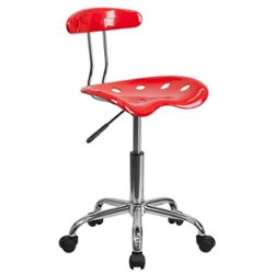 Flash Furniture - Elliott Contemporary Plastic Swivel Office Chair - Red - Front_Zoom