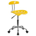 Front. Flash Furniture - Elliott Contemporary Plastic Swivel Office Chair - Yellow.