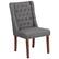 Front. Alamont Home - Hercules Preston Midcentury Fabric Dining Chair - Upholstered - Gray Fabric.