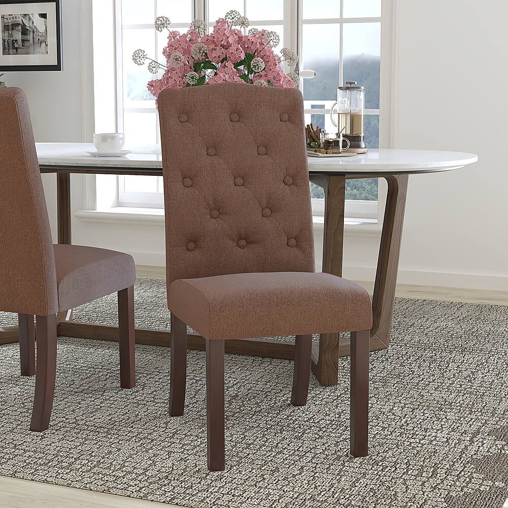 Alamont Home Hercules Hampton Hill Series Midcentury Fabric Dining Chair Upholstered Brown