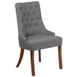 Flash Furniture - Hercules Grove Park  Midcentury Fabric Patterned Tufted Parsons Chair - Brown Fabric - Front_Zoom