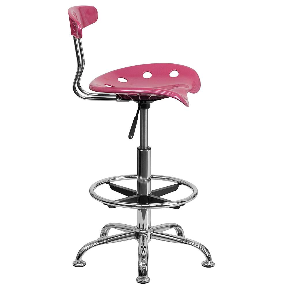 Alt View 14. Alamont Home - Contemporary Plastic Drafting Stool - Pink.