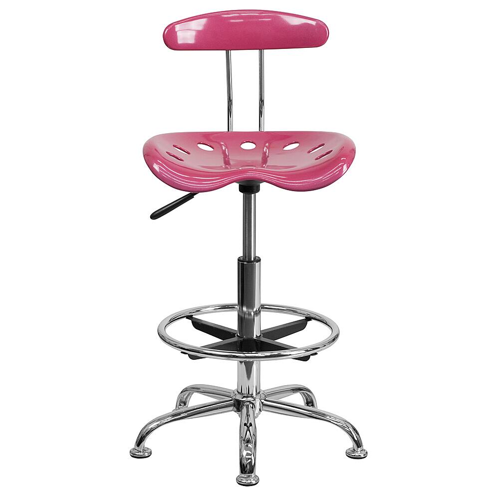 Alt View 11. Alamont Home - Contemporary Plastic Drafting Stool - Pink.
