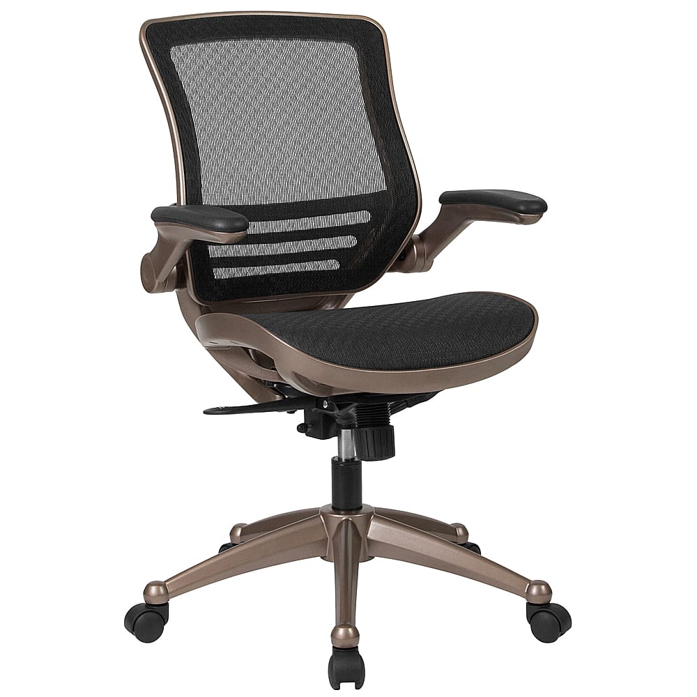 Alamont Home - Warfield Modern Mesh Executive Swivel Office Chair - Black Mesh/Gold Frame - Front_Zoom