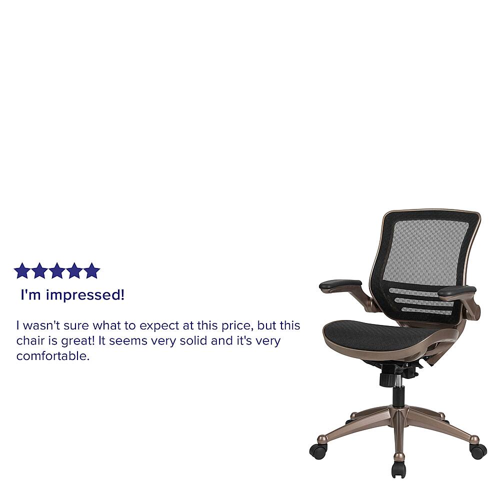 Alt View 38. Alamont Home - Warfield Modern Mesh Executive Swivel Office Chair - Black Mesh/Gold Frame.
