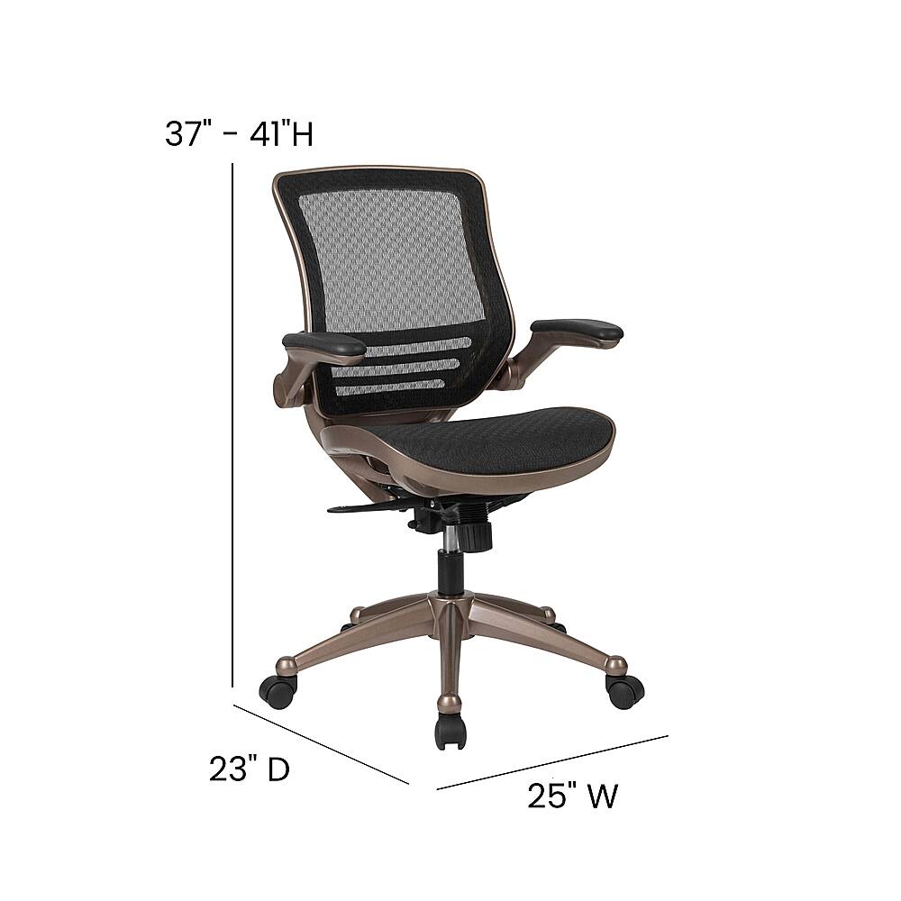 Alt View 13. Alamont Home - Warfield Modern Mesh Executive Swivel Office Chair - Black Mesh/Gold Frame.