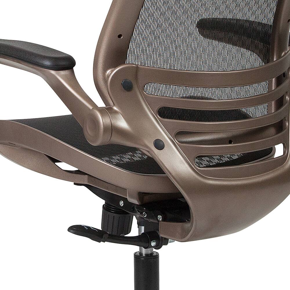 Alt View 15. Alamont Home - Warfield Modern Mesh Executive Swivel Office Chair - Black Mesh/Gold Frame.