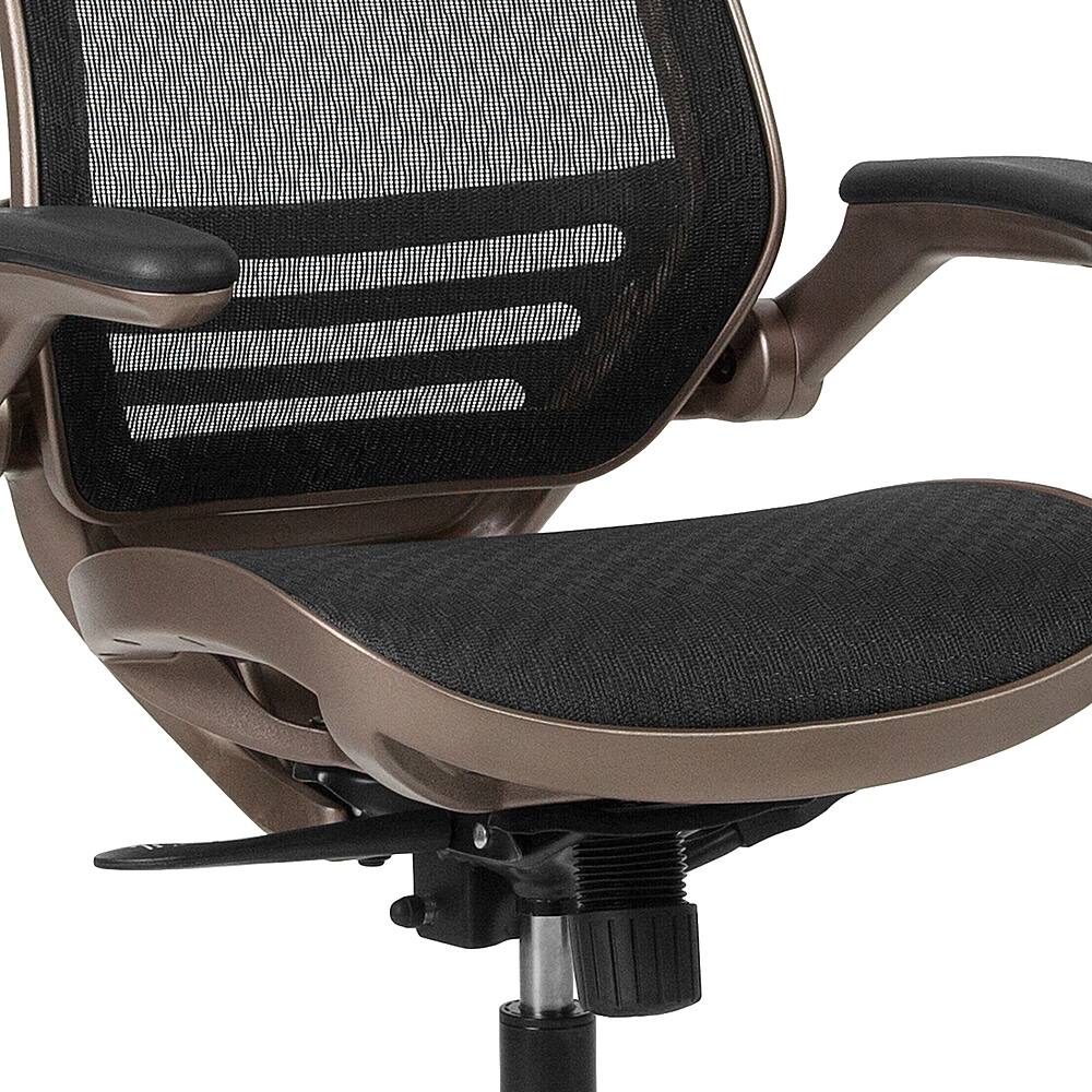 Alt View 17. Alamont Home - Warfield Modern Mesh Executive Swivel Office Chair - Black Mesh/Gold Frame.