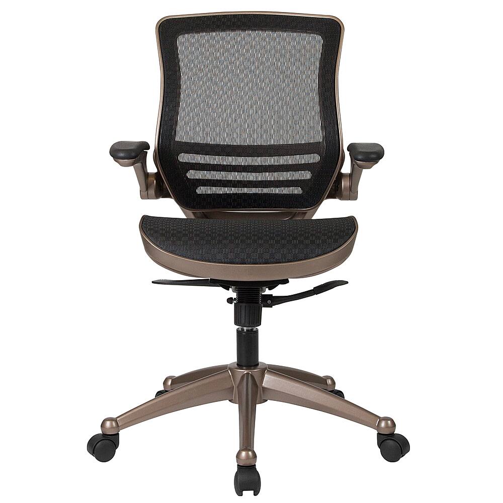 Alt View 11. Alamont Home - Warfield Modern Mesh Executive Swivel Office Chair - Black Mesh/Gold Frame.