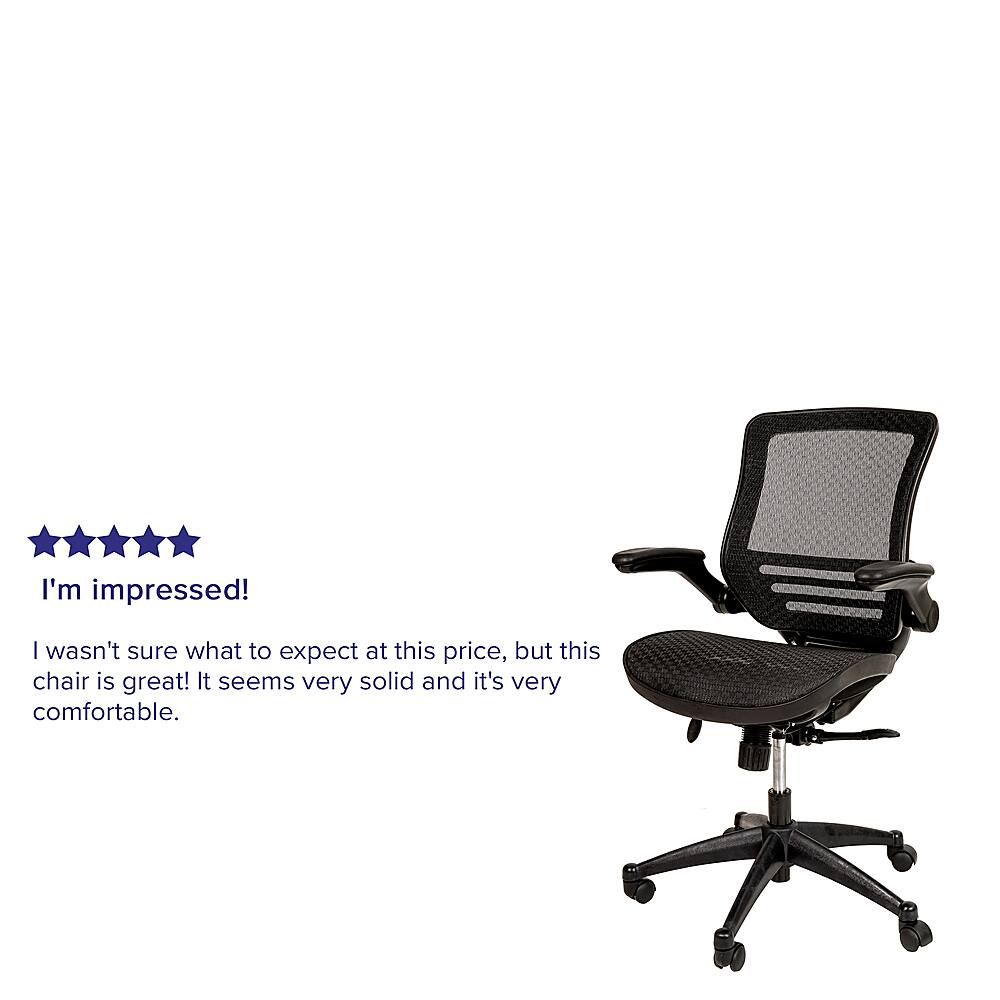 Alt View 38. Alamont Home - Warfield Modern Mesh Executive Swivel Office Chair - Black Mesh/Black Frame.