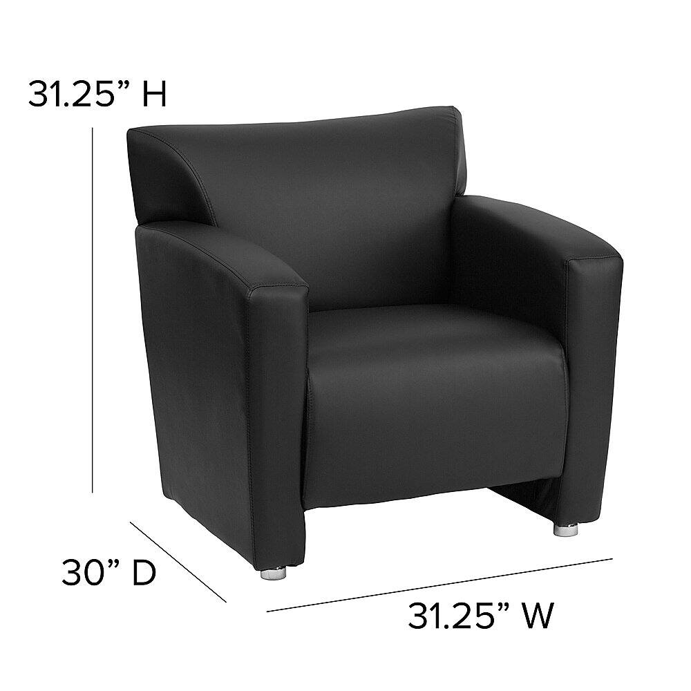 Alt View 12. Alamont Home - Hercules Majesty  Contemporary Leather/Faux Leather Reception Chair - Black.