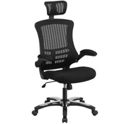 Flash Furniture - Kelista Contemporary Mesh Executive Swivel Office Chair - Black - Front_Zoom