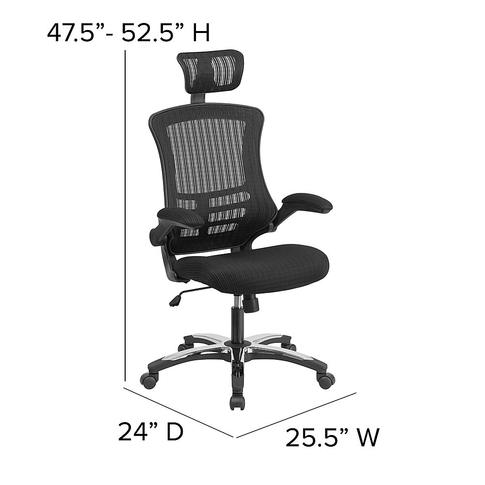 Gray Executive Office Chair Gaming Chair flip up arm rest 