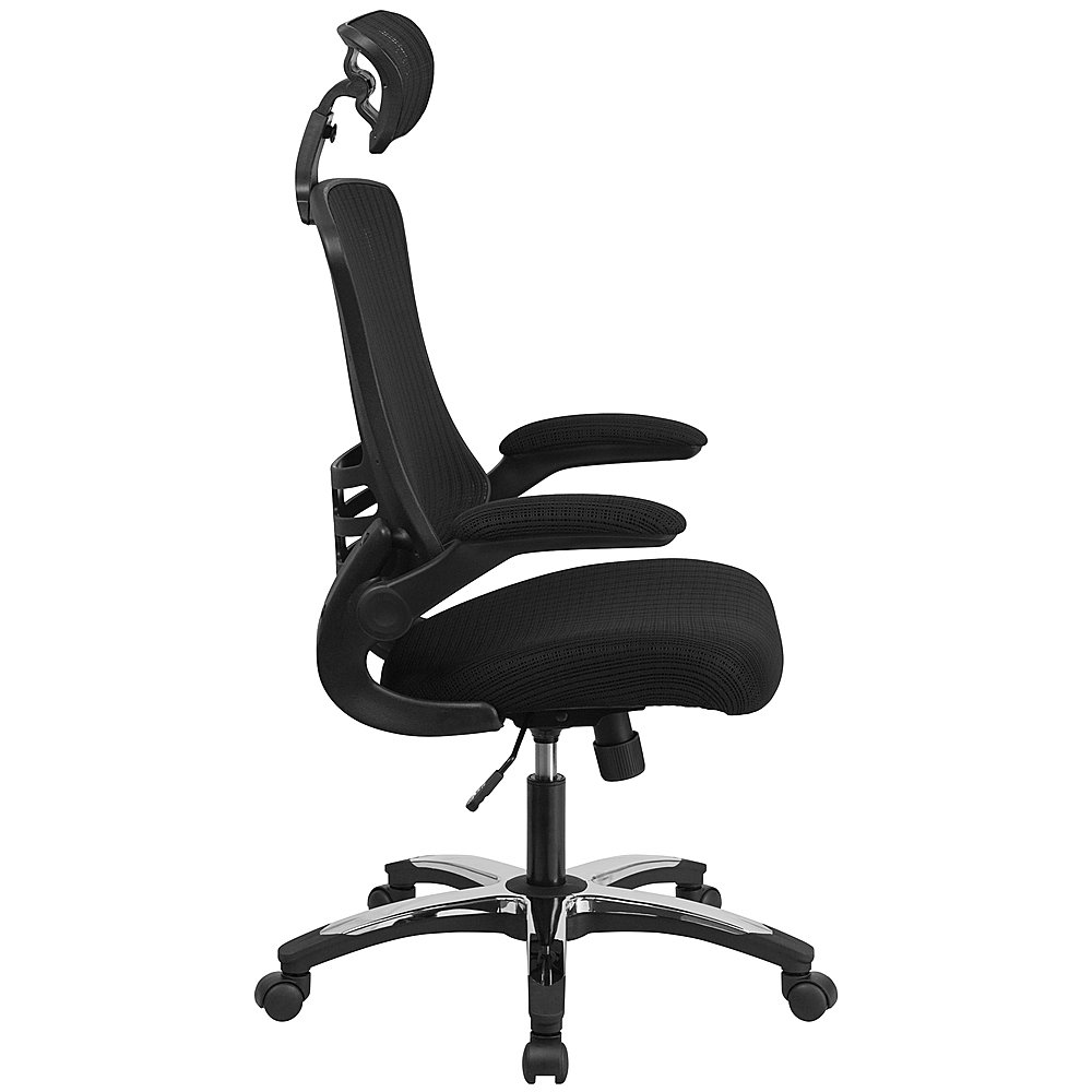High-Back Black Mesh Swivel Ergonomic Executive Office Chair with Flip-Up Arm... 
