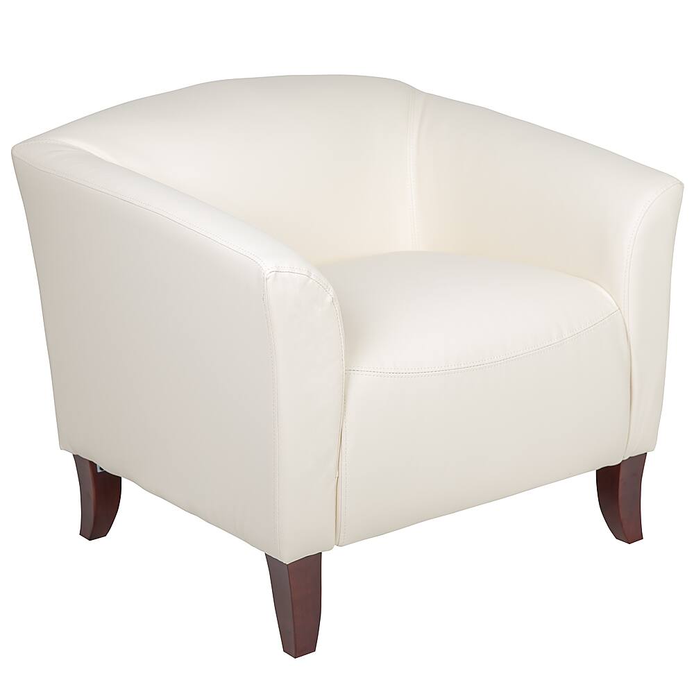 Front. Alamont Home - Hercules Imperial  Contemporary Leather/Faux Leather Reception Chair - Ivory.