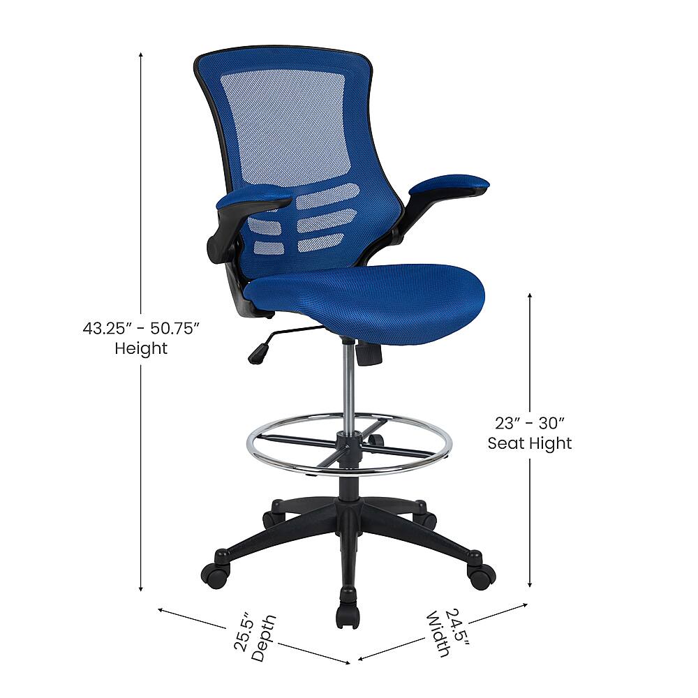 Alt View 16. Alamont Home - Kelista Contemporary Mesh Drafting Stool - Blue Mesh.