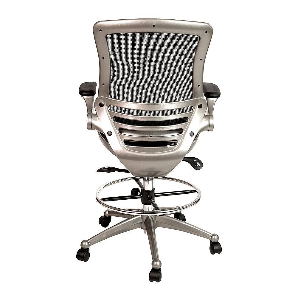 Alt View 14. Alamont Home - Waylon Modern Mesh Drafting Stool - Black Mesh/Graphite Silver Frame.