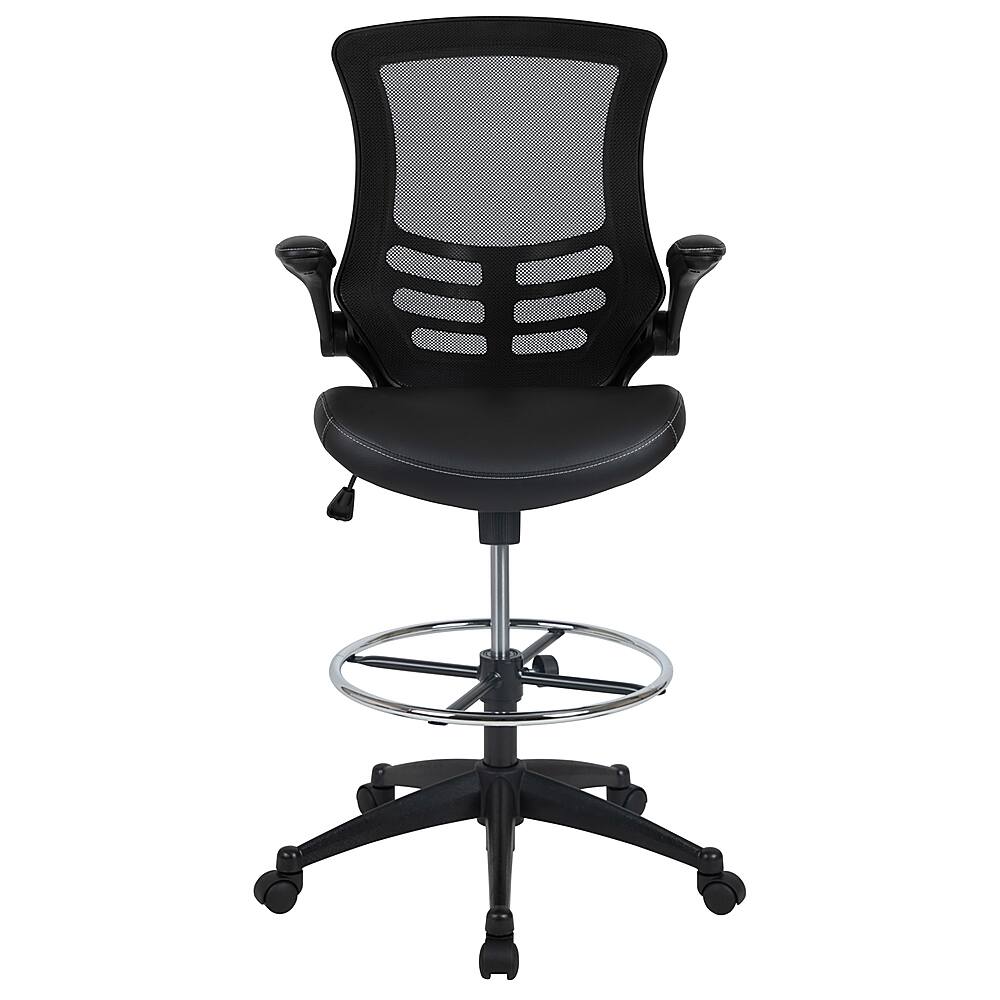 Alt View 18. Alamont Home - Kelista Contemporary Mesh Drafting Stool - Black LeatherSoft/Mesh.