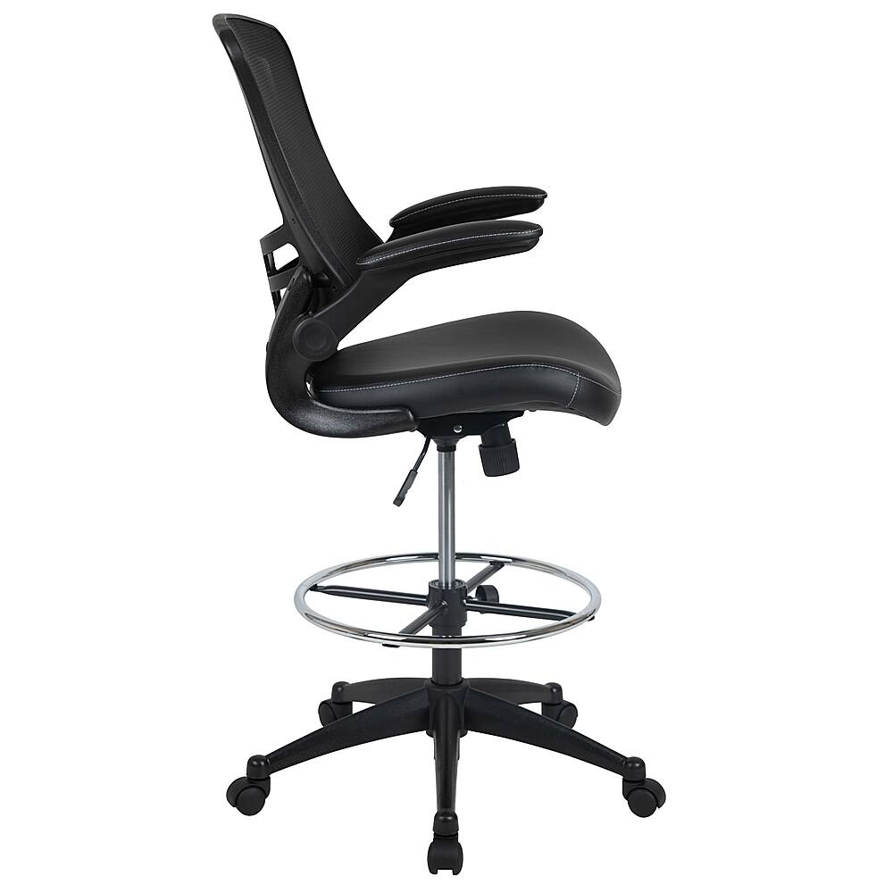 Alt View 19. Alamont Home - Kelista Contemporary Mesh Drafting Stool - Black LeatherSoft/Mesh.