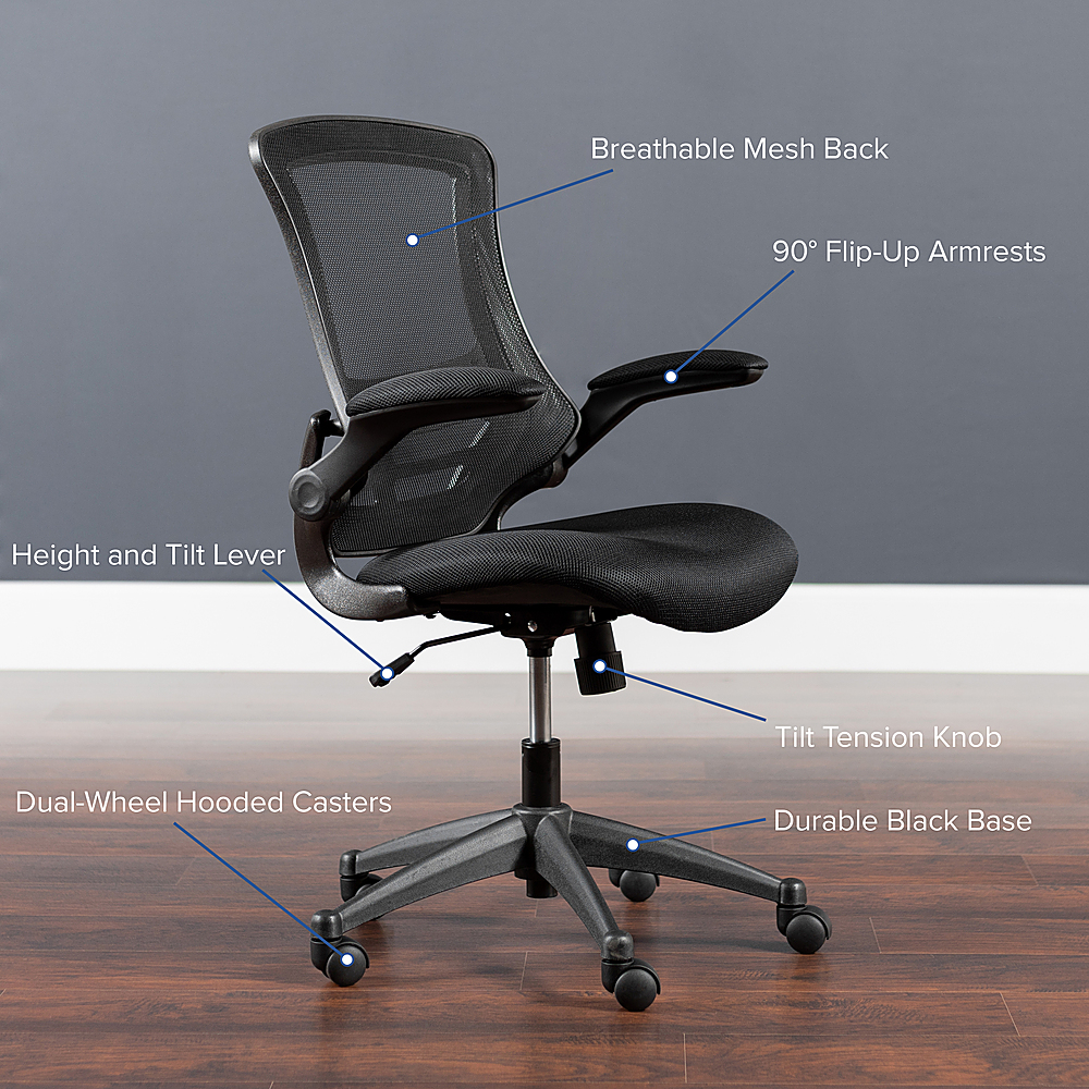 Alt View 15. Alamont Home - Kelista Contemporary Mesh Swivel Office Chair - Black Mesh.