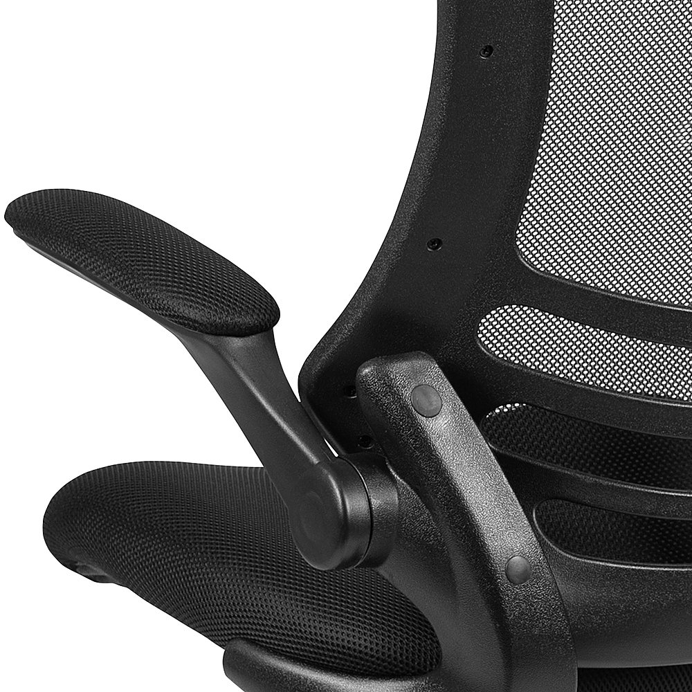 Flash Furniture Fundamentals Mid-Back Gray Mesh Swivel Task Office Chair with Pivot Back and Arms