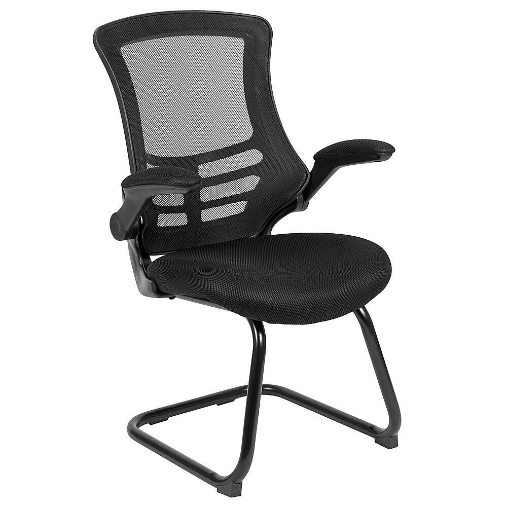 Front. Alamont Home - Kelista  Contemporary Mesh Side Chair - Upholstered - Black Mesh.