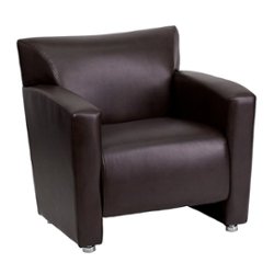 Flash Furniture - Hercules Majesty  Contemporary Leather/Faux Leather Reception Chair - Brown - Front_Zoom
