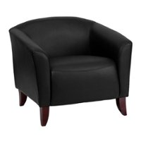 Flash Furniture - Hercules Imperial  Contemporary Leather/Faux Leather Reception Chair - Black - Front_Zoom