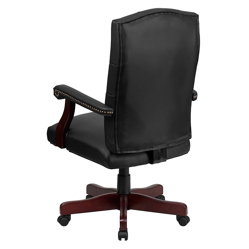 Alt View 14. Alamont Home - Martha Washington Traditional Leather/Faux Leather Executive Swivel Office Chair - Black LeatherSoft.