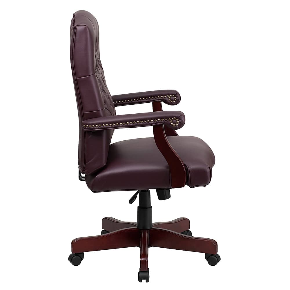 Alt View 16. Alamont Home - Martha Washington Traditional Leather/Faux Leather Executive Swivel Office Chair - Burgundy LeatherSoft.