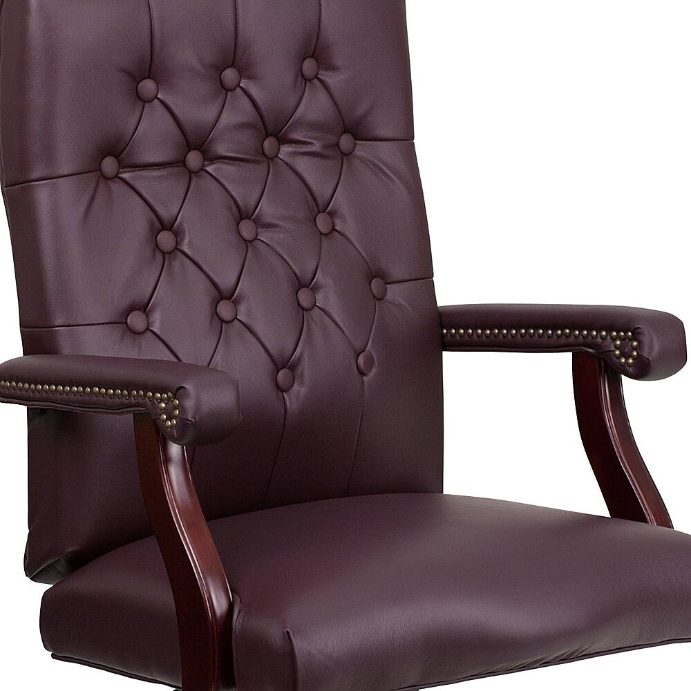 Alt View 17. Alamont Home - Martha Washington Traditional Leather/Faux Leather Executive Swivel Office Chair - Burgundy LeatherSoft.